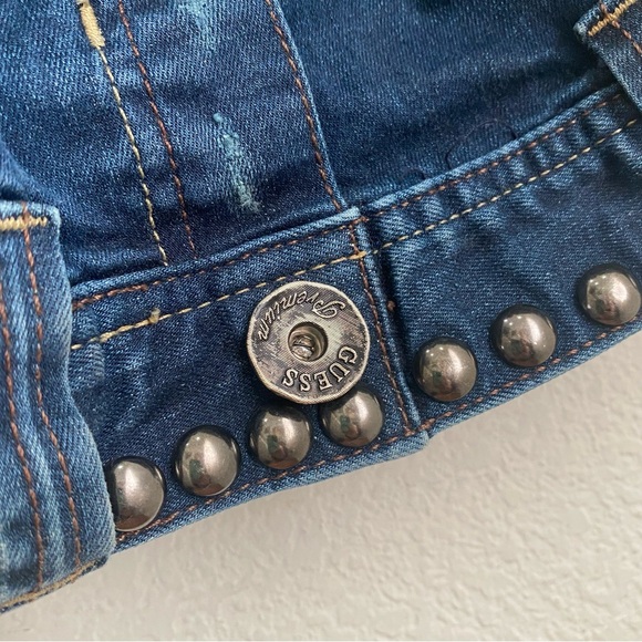 GUESS Project Runway “Natazha” Corset Lace-up Studded Denim Dress Size 1 (XS) - Picture 10 of 16